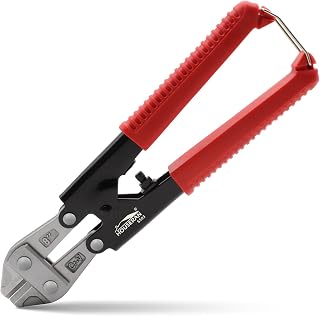HOUSERAN Bolt Cutter 8 inch CR-V, Mini Bolt Cutter Heavy Duty, Lock Cutter for Padlock, with Comfort Grip & Safety Lock, for Bolts, Steel Wires, Cables and Rivets
