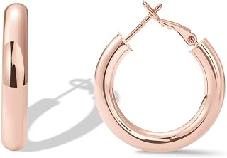 PAVOI Chunky Gold Hoop Earrings for Women, 14K Gold Plated Huggies