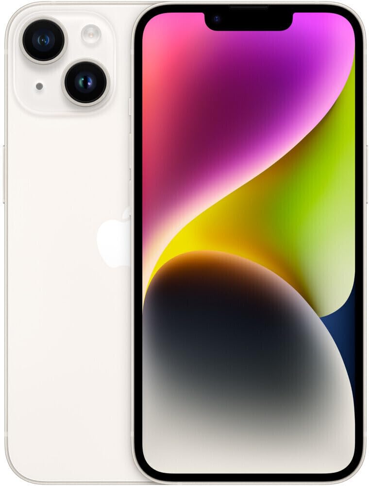 Apple iPhone 14, 128GB, Star White (Renewed)