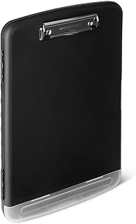 Amazon Basics High Capacity Nursing Clipboard with Storage and Pen Holder, 1 Pack, 14.37 x 9.84 x 1.49 inches (LxWxH), Black