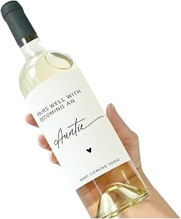 Baby Announcement Wine Label, Aunt Pregnancy Announcement Gift, Pairs Well With Becoming Aunt, Gift for Aunt, Set of 2