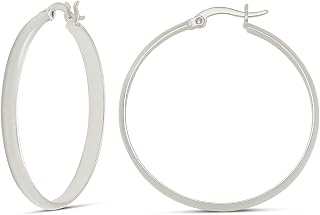 Amazon Essentials 14K Gold or Sterling Silver Plated Polished Dome Hoop