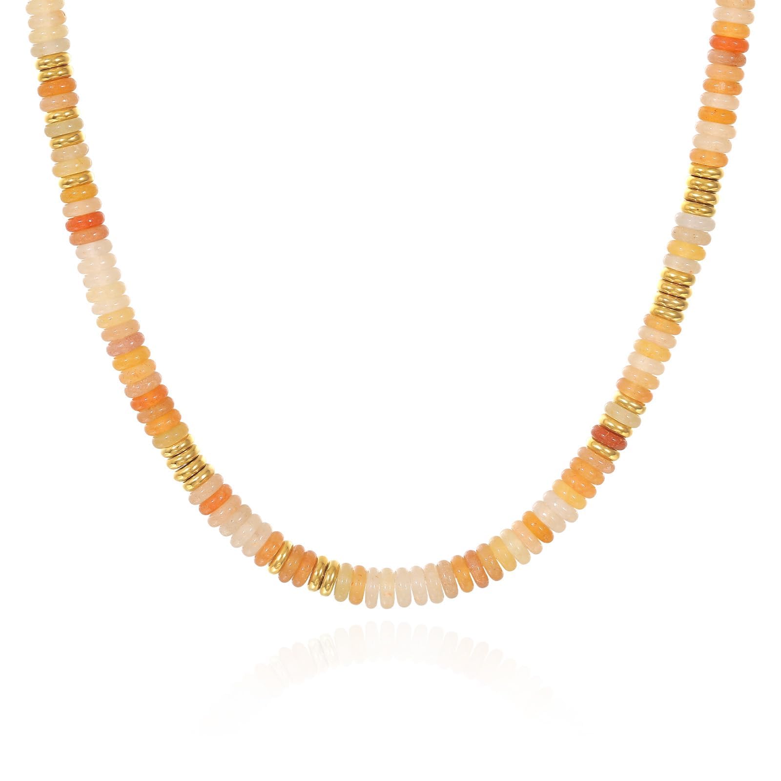 KissYan Beaded Necklaces for Women, Natural Stone Bead Choker