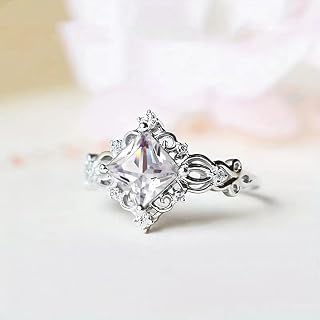 White Gold Plated Blue Triangle Cubic Zirconia Inlaid Creative Elegant Statement Ring Personalized Accessory Ideal for Women's Daily Casual Wear Party Holiday Anniversary Love Jewelry Gift