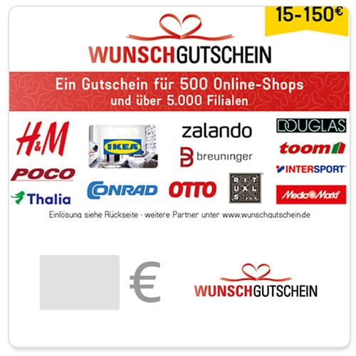WUNSCHGUTSCHEIN The Perfect Gift – 500 Redemption Partners – for Germany – by Em