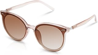 Sumato Retro Round Sunglasses for Women, Pink Sunglasses Womens with Classic Trendy Frame Sunnies Shades UV400 Blocking