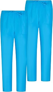 MISEMIYA - Pack of 2 – Work Trousers Unisex Elastic Waist Uniform Clinic Hospital Cleaning Veterinarian Health