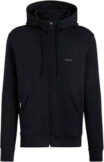 BOSS Mens Saggy Full Zip Hoodie with Adjustable Drawstring
