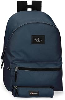 Pepe Jeans Aris Laptop Backpack 15,6" + School Pencil Case Blue 31x44x17,5 cms Polyester 0 23.87L