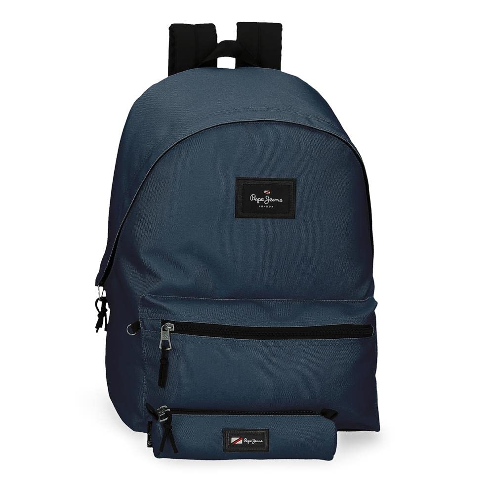 Pepe Jeans Aris Laptop Backpack 15,6" + School Pencil Case Blue 31x44x17,5 cms P