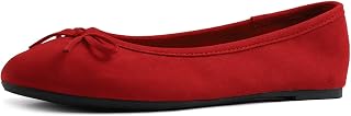 Feversole Suede Ballerina Flats Coloured Velvet with Memory Foam Cushion for Women