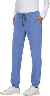 KOI Next Gen Women's 7 Pocket Good Vibe Jogger Scrub Pants with 4-Way Stretch and Elastic Waistband