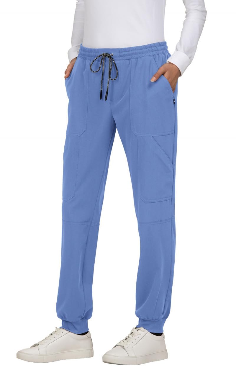 KOI Next Gen Women's 7 Pocket Good Vibe Jogger Scrub Pants with 4-Way Stretch an