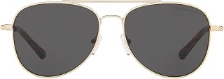 Michael Kors MK1045 San Diego Sunglasses, Light Gold/Dark Grey Solid, 56 mm
