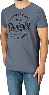 DENIMFY DFNuri Men's T-Shirt Cotton Regular Fit Crew Neck Short Sleeve Summer T-Shirt Logo Black Grey Blue Green Red White Navy Blue S M L XL XXL 3XL 4XL 5XL 5XL