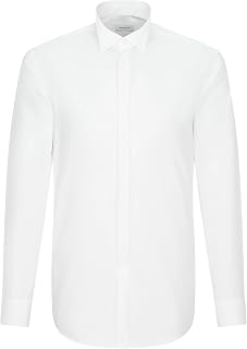 Seidensticker Men's Business Shirt – Classic Fit – Non-Iron – Kent Collar – Short Sleeves – 100% Cotton