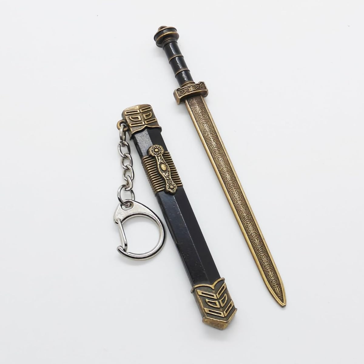 Mini Keychain with Detachable Handle for Antique Swords Made of Alloy Material, 