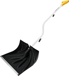 YEITSNOW Snow Shovel for Driveway Ergonomic Design 17” Reinforced Heavy Duty Snow Removal Easy Assembled Tool in Winter Snowy Day for Garage Car Parking Port Workshop Barn