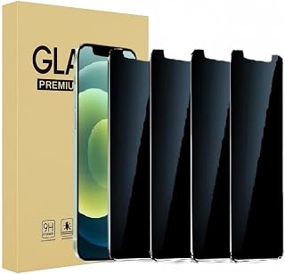 iPhone 12 Pro Privacy Screen Protector, 4 Pack Anti-Spy Tempered Glass Screen Protector (4 Pack)