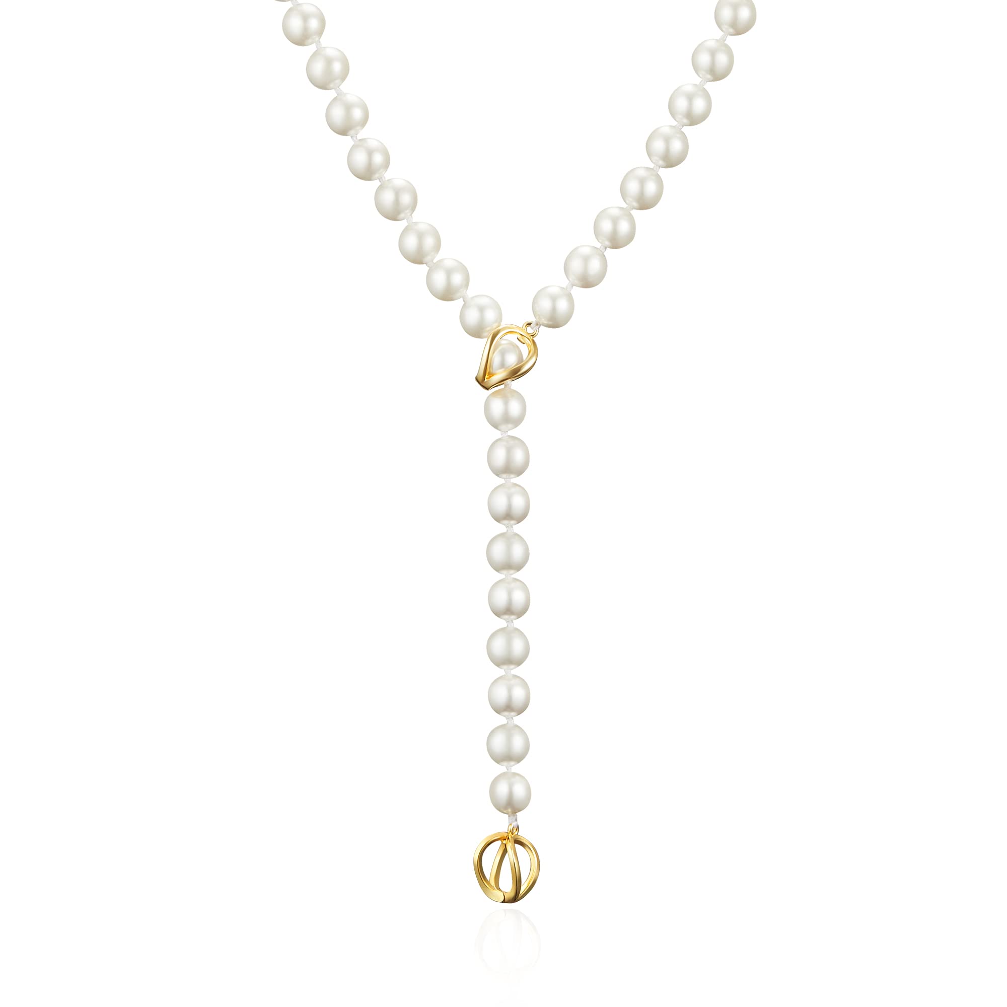 IDOKAWA Long Layered Pearl Necklaces for Women, Vintage Statement Jewelry