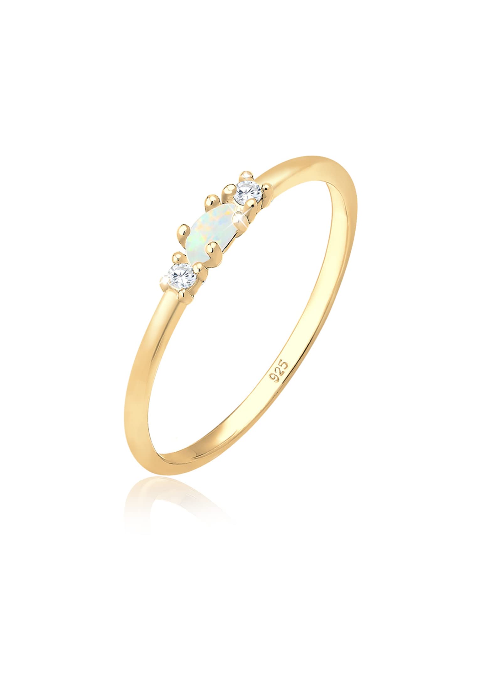 Elli Ring Women Vintage Geo Opal Zirconia in 925 Sterling Silver