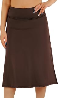 Modest Skorts for Women Knee Length Athletic Midi Active Running Skirt