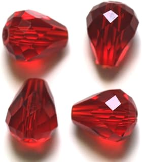 50pcs Clear Austrian Glass Teardrop Beads Imitation Austrian Crystal Teardrop Faceted Spacer Beads K9 Glass Loose Beads for Earring Bracelet Jewelry Making DIY Crafts 11pcs