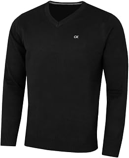 Calvin Klein 2026 Men's V-Neck Golf Sweater Cotton Easy Care