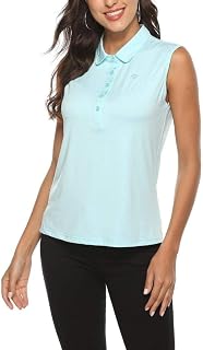 AIRIKE Ladies Golf Polo Shirt Sleeveless Summer Sports Athletic Work Wear Fashion Quick Dry Tank Tops for Women