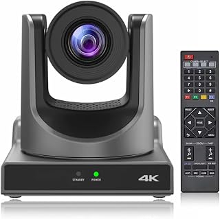 4K@60fps NDI PTZ Camera, 20X Optical Zoom, 4K UHD Live Streaming Camera, High Speed, 3G-SDI HDMI USB PoE IP Outputs for Church Worship Events School Lecture Live Broadcast Events