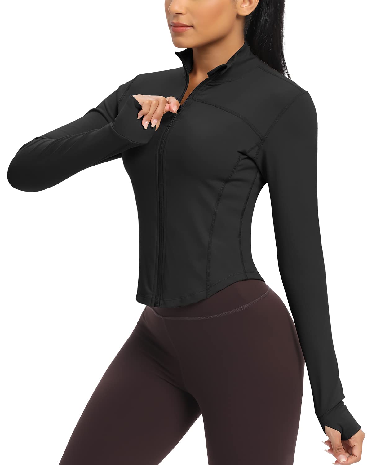 Workout Jackets for Women Zip Up Athletic Cropped Tops for Running Yoga | Butter