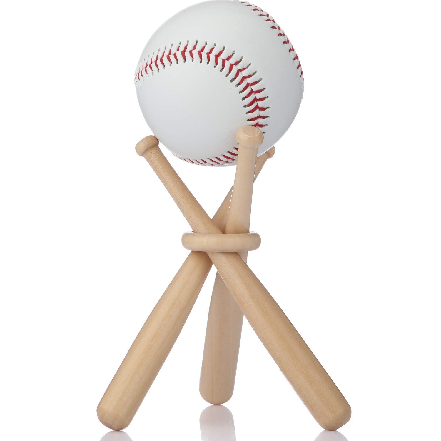 Honoson Baseball Display Stand Wooden Table Centerpiece | 5.9 Inch Bat 5 Inch He