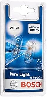 Bosch W5W (501) Pure Light Car Light Bulbs - 12 V 5 W W2,1x9,5d - 2 Bulbs