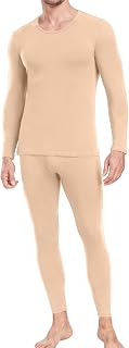 wirarpa Men's Thermal Underwear Set Lightweight Top & Bottom Long Undershirt & Pants