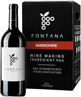Fontana Italian Sangiovese Wine Kit Ingredients - 6 Gallon DIY Kit - Makes 30 Bottles of Wine
