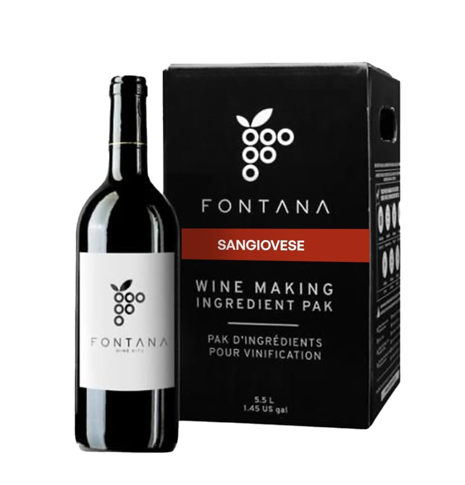 Fontana Italian Sangiovese Wine Kit Ingredients - 6 Gallon DIY Kit - Makes 30 Bo