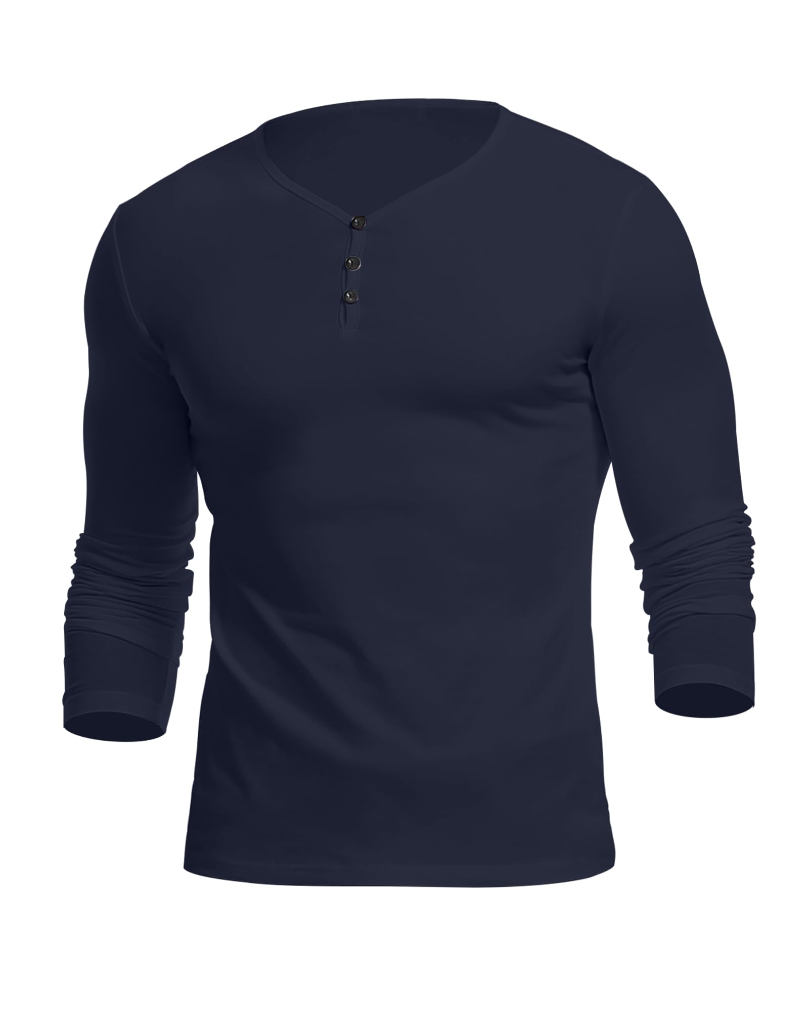 KUYIGO Men's Henley Shirts Casual Summer Tops Slim Fit Cotton T Shirt