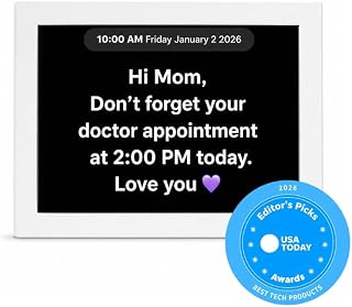 Memoryboard Digital Reminder Board for Seniors, 10.1 Inch | Send Messages, Reminders, & Photos From Family & Caregiver App, Easy-to-Read Display, Nothing to Tap, No Subscription Needed