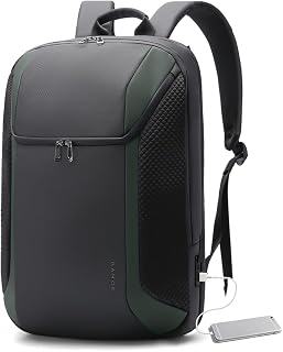 BANGE Smart Laptop Backpack Waterproof Laptop Backpack Fits 15.6"-17.3" Laptops with USB 3.0 Charging Port for Men Women, Green, Large Size