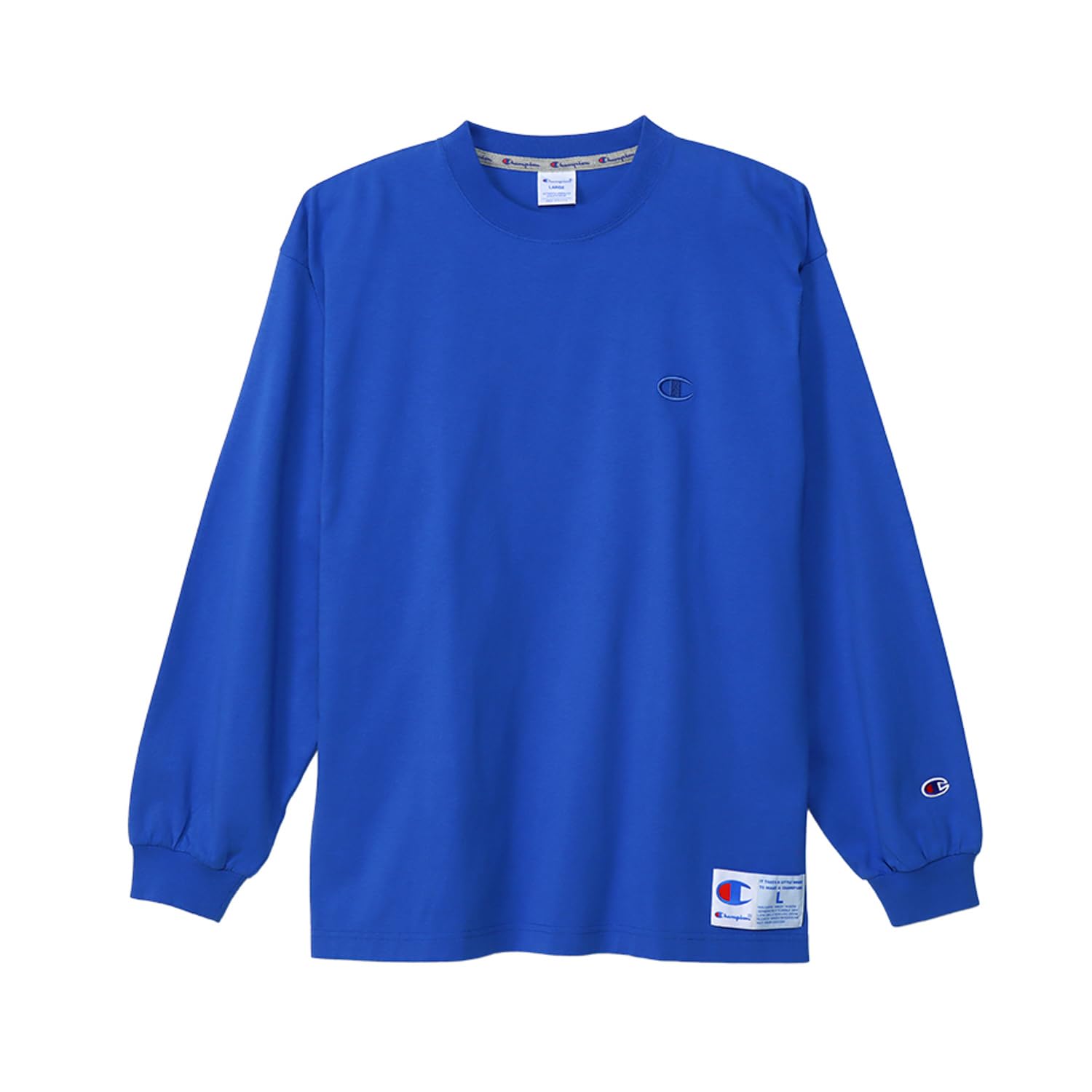 Champion C3-V414 Men's Long T-Shirt, Long Sleeve, Round Neck, 100% Cotton, Relax
