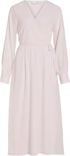 VILA Vifalia V-Neck L/S Midi Dress - Noos/DC Vifalia Noos/DC Women's V-Neck Midi Dress L/S (Pack of 1)