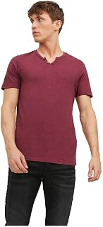 JACK & JONES JJESPLIT Men's Basic V-Neck Short Sleeve Cotton Jersey T-Shirt