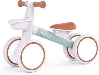 KidRoller Kid's Balance Bikes for 1 Year Old Boys and Girls, 12-36 Months Toddler Ride-on with Adjustable Seat and a Front Basket, First Birthday Gifts (Green)