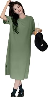 [MOWO] Women's Dress, Spring and Summer, Lightweight, Comfortable, Slim, Relaxed, Feminine Charm, Loose T-Shirt Dress, Casual, Slimming Dress, 8 Colors, Body Shape Coverage, Stylish, Simple