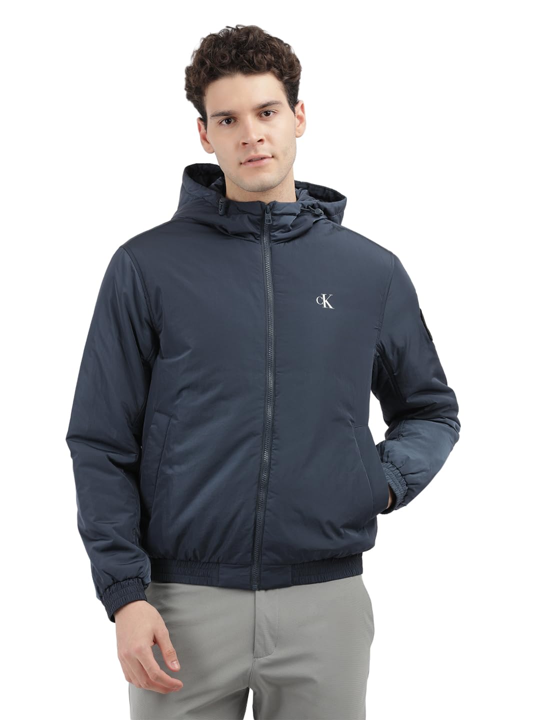Calvin Klein Jeans Uomo Giacca Padded Hooded Giacca da Mezza Stagione