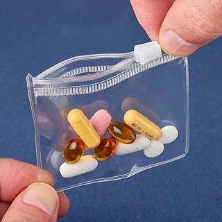1 set of 20 rolls for jewellery storage - Reusable zipper bags for accessories, pill organizer and travel items, 20 pieces