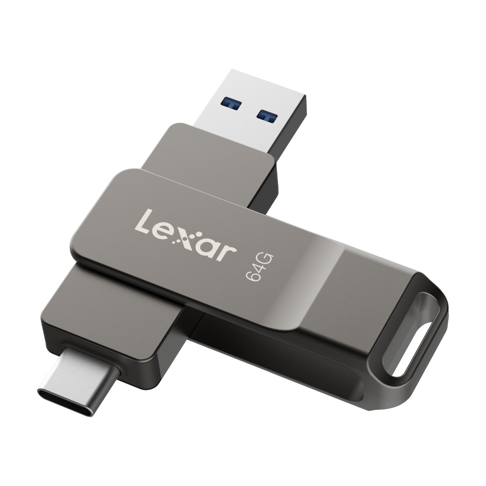 LexaLexar D40E 64 GB Dual USB Drive, USB Type-C, Titanium Grey | USB 3.2 Gen 1 T