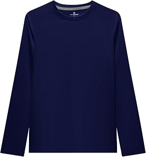 DEVOROPA Boys UPF 50+ Rash Guard Swim Shirt Long Sleeve Quick Dry Lightweight Kids Surf Swimsuit
