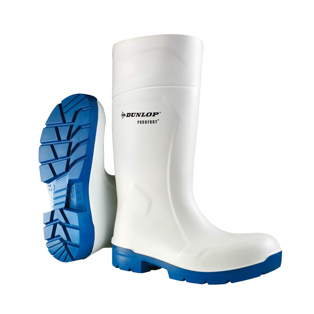 DUNLOP Protective Footwear, CA61131, Purofort FoodPro MultiGrip Safety White/Blu