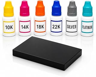 Gold, Silver, Platinum &amp; Palladium Testing Kit - Acid Solution to Test Precious Metals, Scrap, Bullion Bars &amp; Coins - Jewelry Tester Real/Fake Check Analyzer Apprasial Kit + 2x4 Scratch Stone